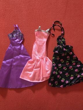 Lot Of 3 Retro Barbie Gowns Mattel